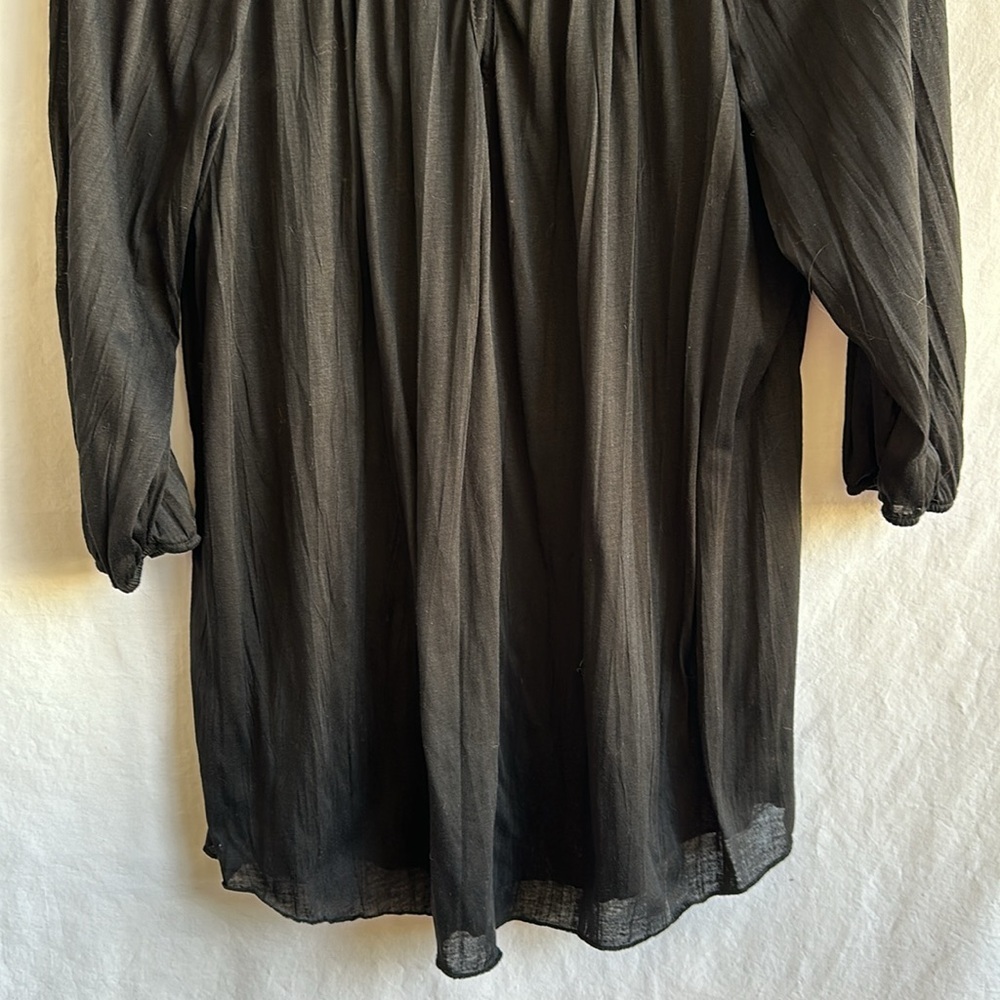 Faded Glory black semi-sheer peasant blouse, size 1X (16W) - Picture 3 of 6